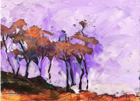 Purple Sky Rising 18x24