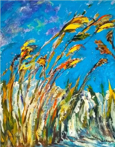 Sea Oats on Blue 20x16